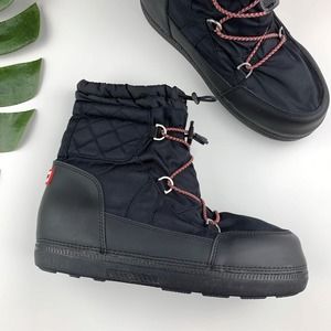 Hunter Black Quilted Winter Boots